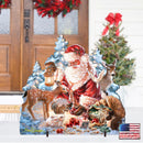 Old Saint Nick & Wildlife Friends Door Hanger Art