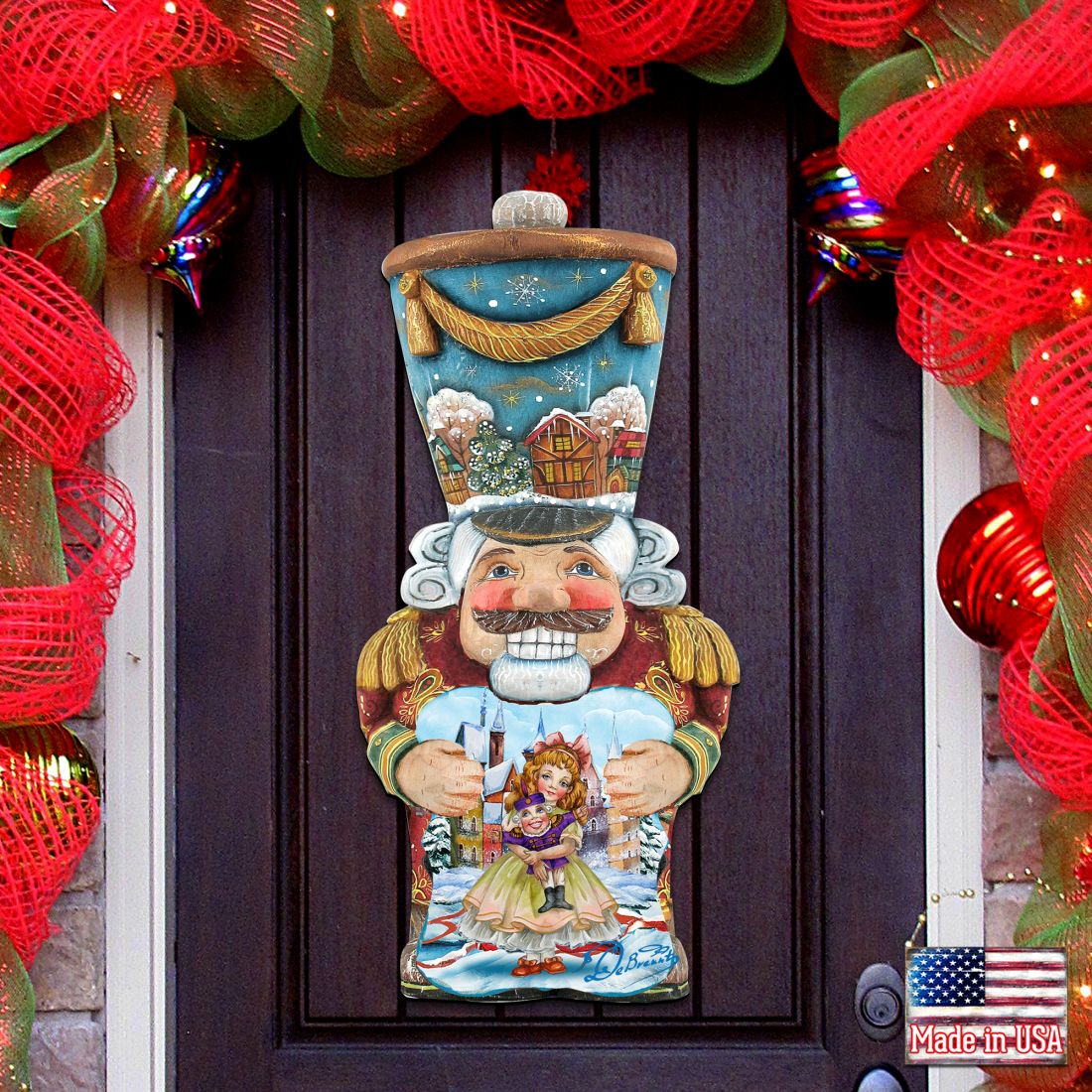 Traditional Nutcracker Christmas Door Decor