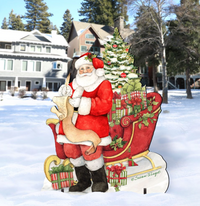 Santa & His Christmas List Outdoor Yard Sign
