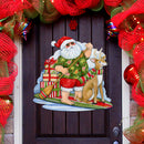 Paddleboarding Santa, Reindeer & Presents Wood Art