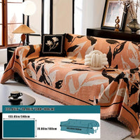Premium Chenille Fabric Dark Green Couch Cover - All-Season Protector