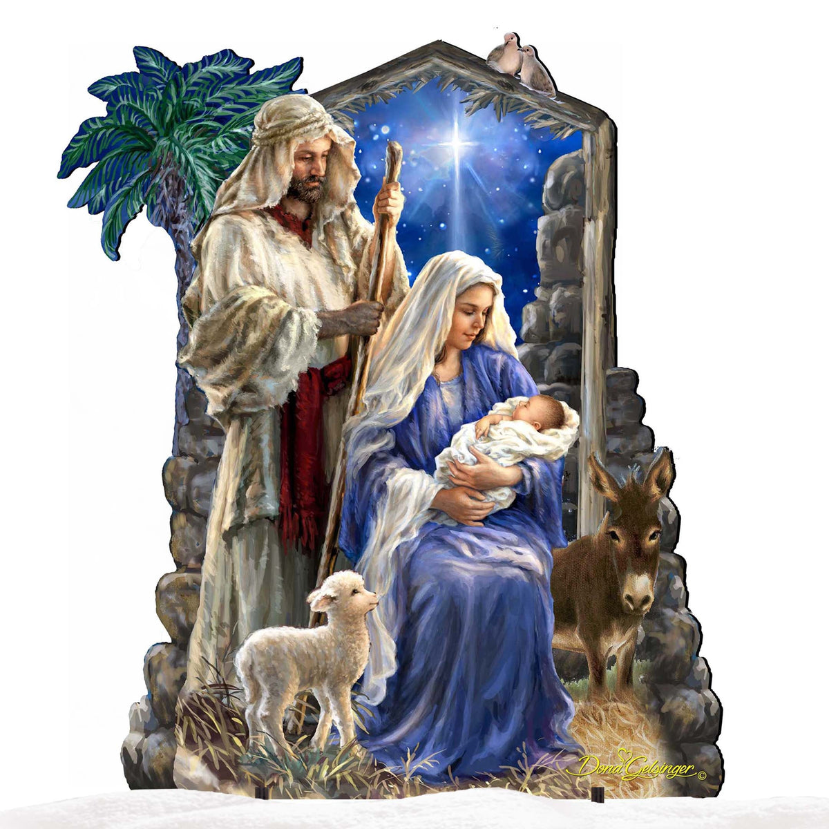Christmas Nativity Set Lawn Art - 3 Pieces