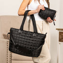 Mila Quilted Traveler Tote with Mini Clutch