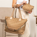 Mila Quilted Traveler Tote with Mini Clutch