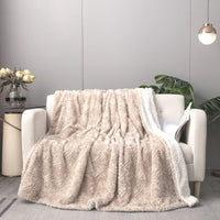 Champagne Ivory Soft Plush Sherpa Blanket