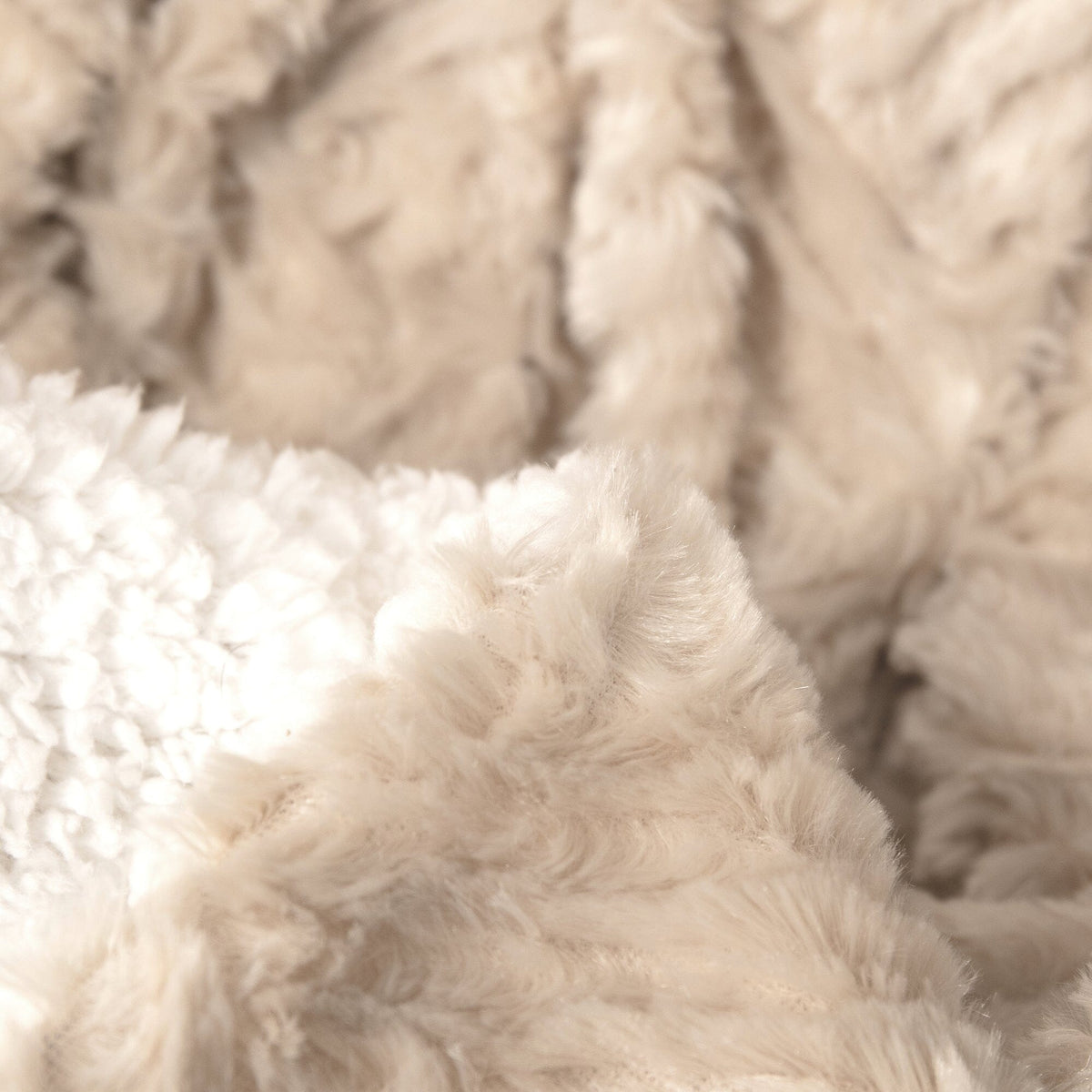 Champagne Ivory Soft Plush Sherpa Blanket