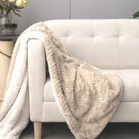 Champagne Ivory Soft Plush Sherpa Blanket