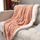 Creamy Peach Sherpa Fleece Blanket