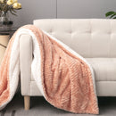 Creamy Peach Sherpa Fleece Blanket