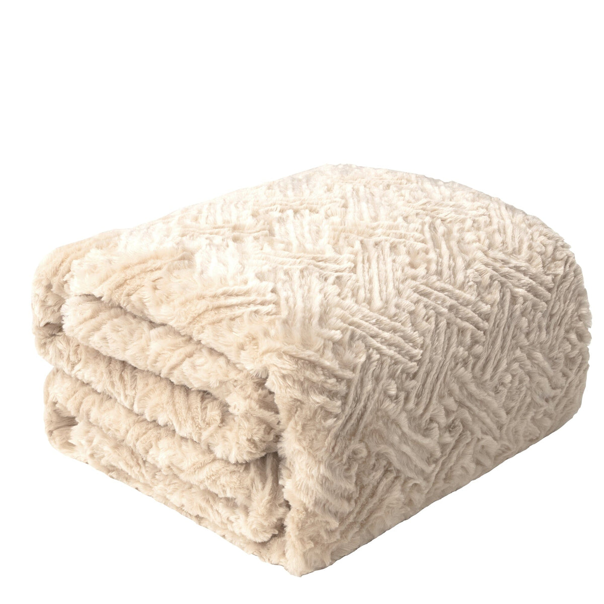 Champagne Ivory Soft Plush Sherpa Blanket