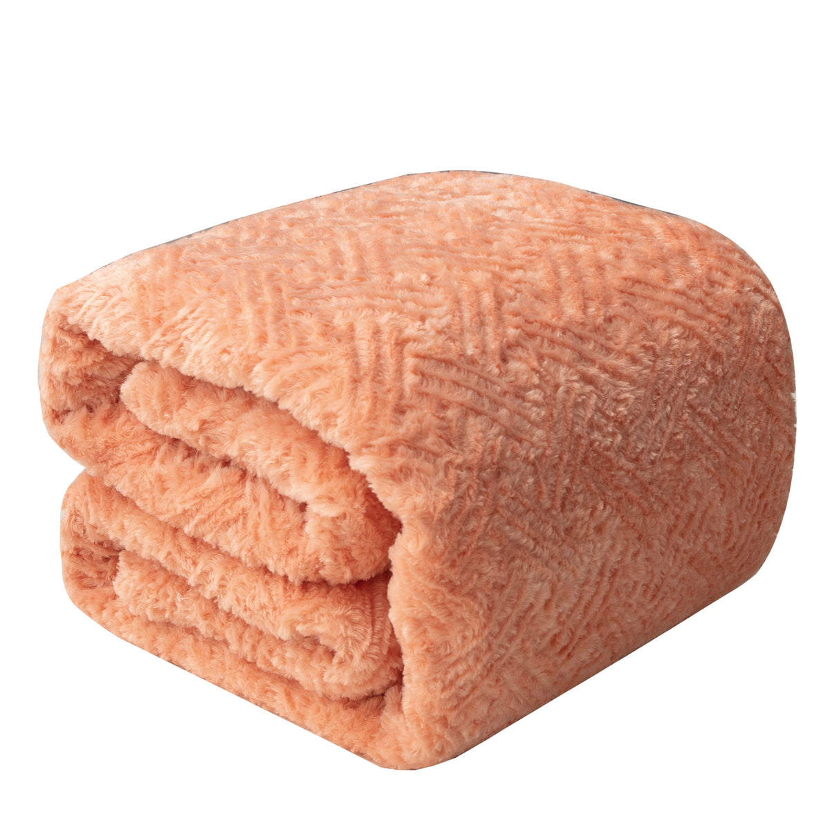 Creamy Peach Sherpa Fleece Blanket