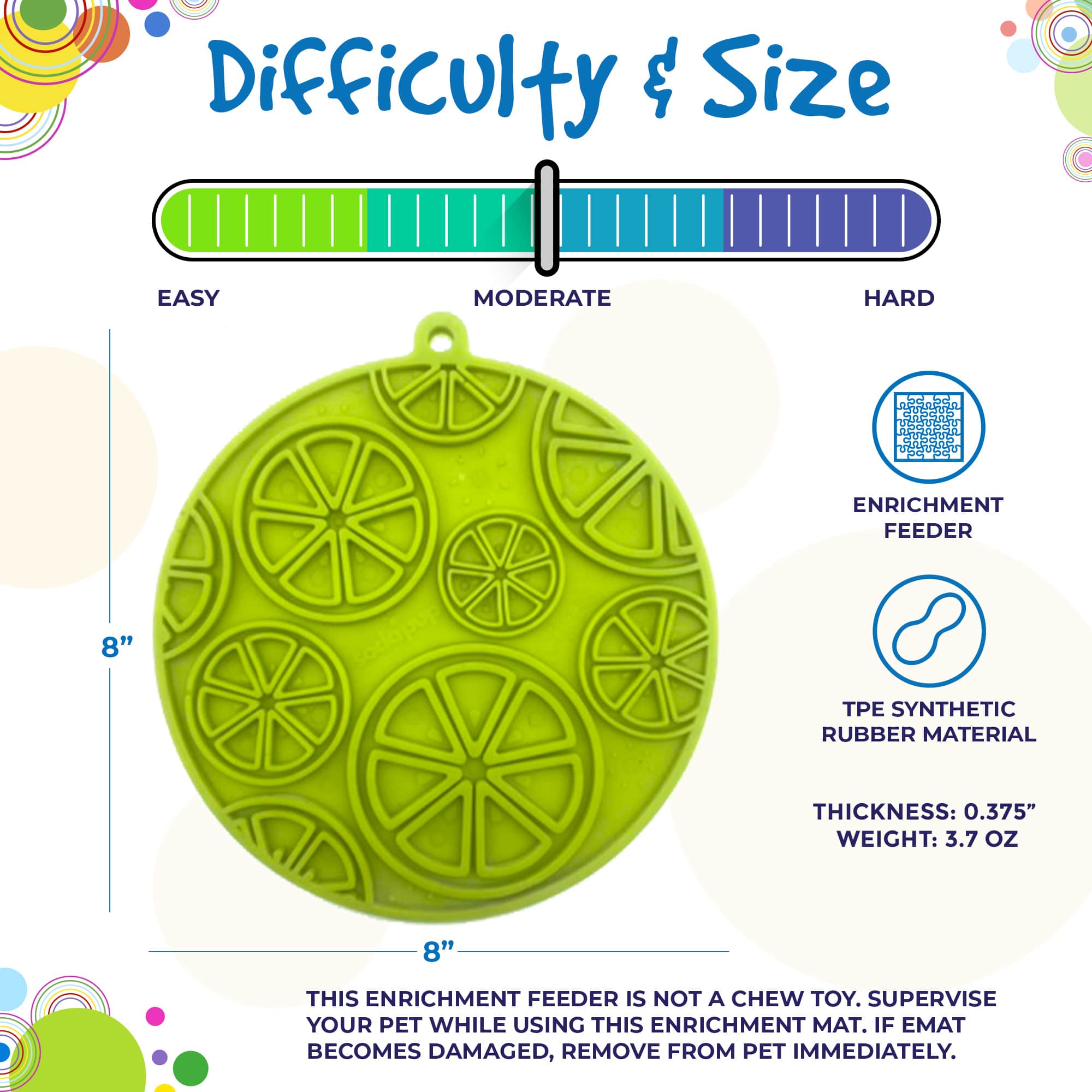 Citrus Enrichment Lick Mat with Suction Cups - 8"