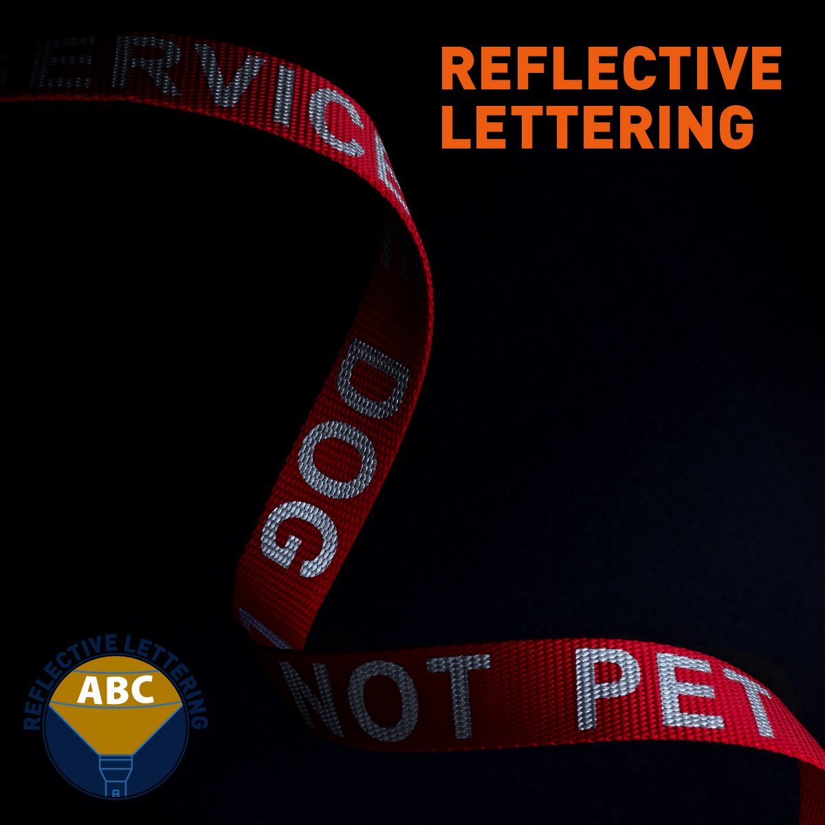 Reflective Nylon Dog Leash: ESA, Service Dog, Adopt Me, Do Not Pet, Therapy Dog
