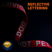 Reflective Nylon Dog Leash: ESA, Service Dog, Adopt Me, Do Not Pet, Therapy Dog
