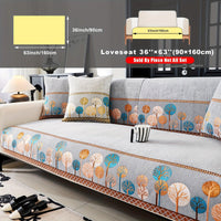 Pet Proof Couch Cover - Boho Chenille Sofa Cover with Tree Embroidery
