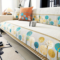 Pet Proof Couch Cover - Boho Chenille Sofa Cover with Tree Embroidery