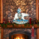 Scandinavian Santa On Polar Bear Christmas Door Decor