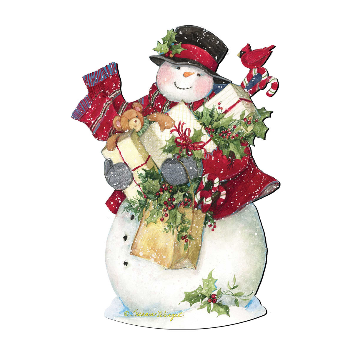 Farmhouse Snowman Door Hanger