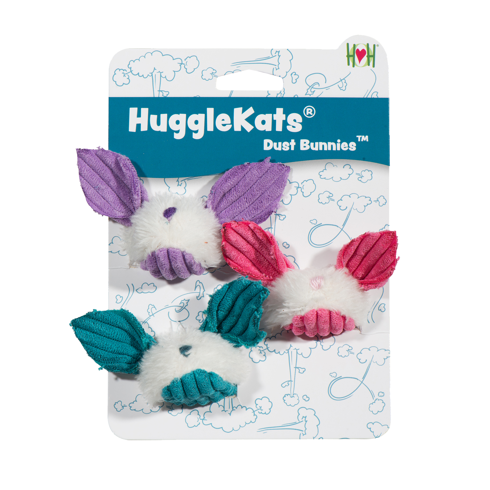 Dust Bunnies Catnip Toys, 3 Pack - HuggleKats®