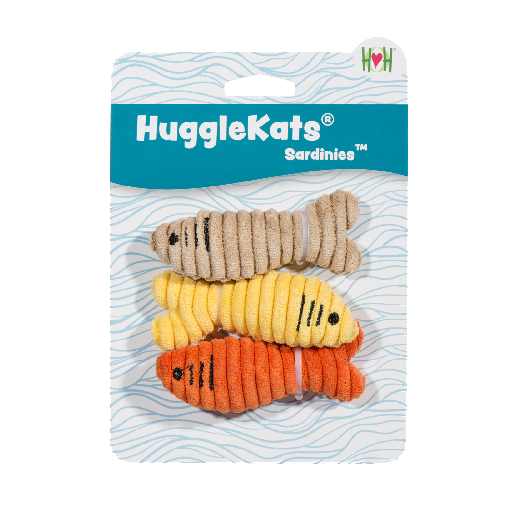 Sardinies Catnip & Crinkle Toys, 3 Pack - HuggleKats®