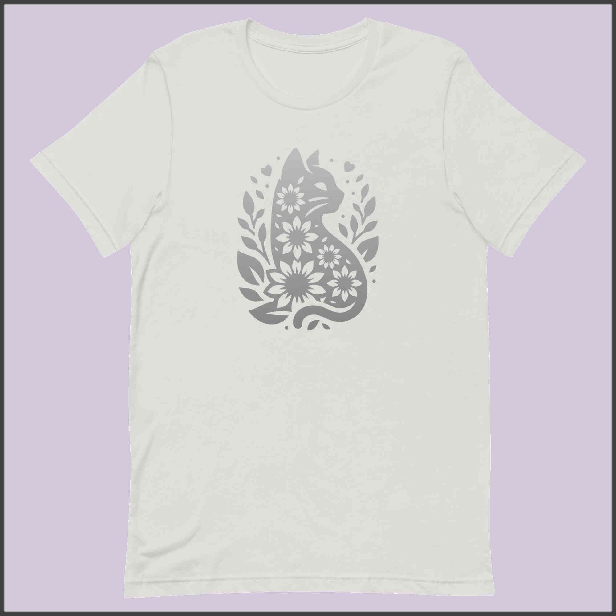 Floral Cat Graphic Unisex T-shirt