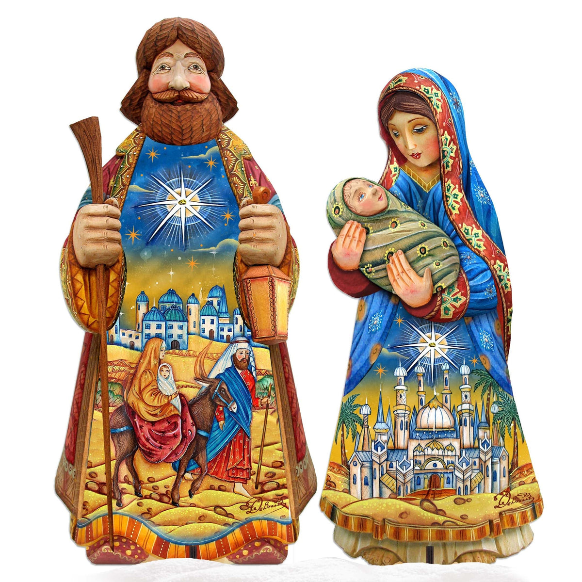 Baby Jesus, Mary & Joseph in Bethlehem 2 Piece Set