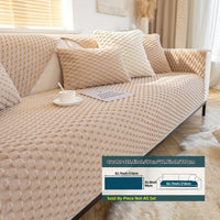 Plush Nordic Sofa Slipcover | non slip couch cover for dogs