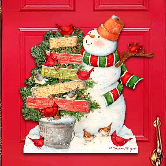 Joy, Love & Peace Snowman Door Decor