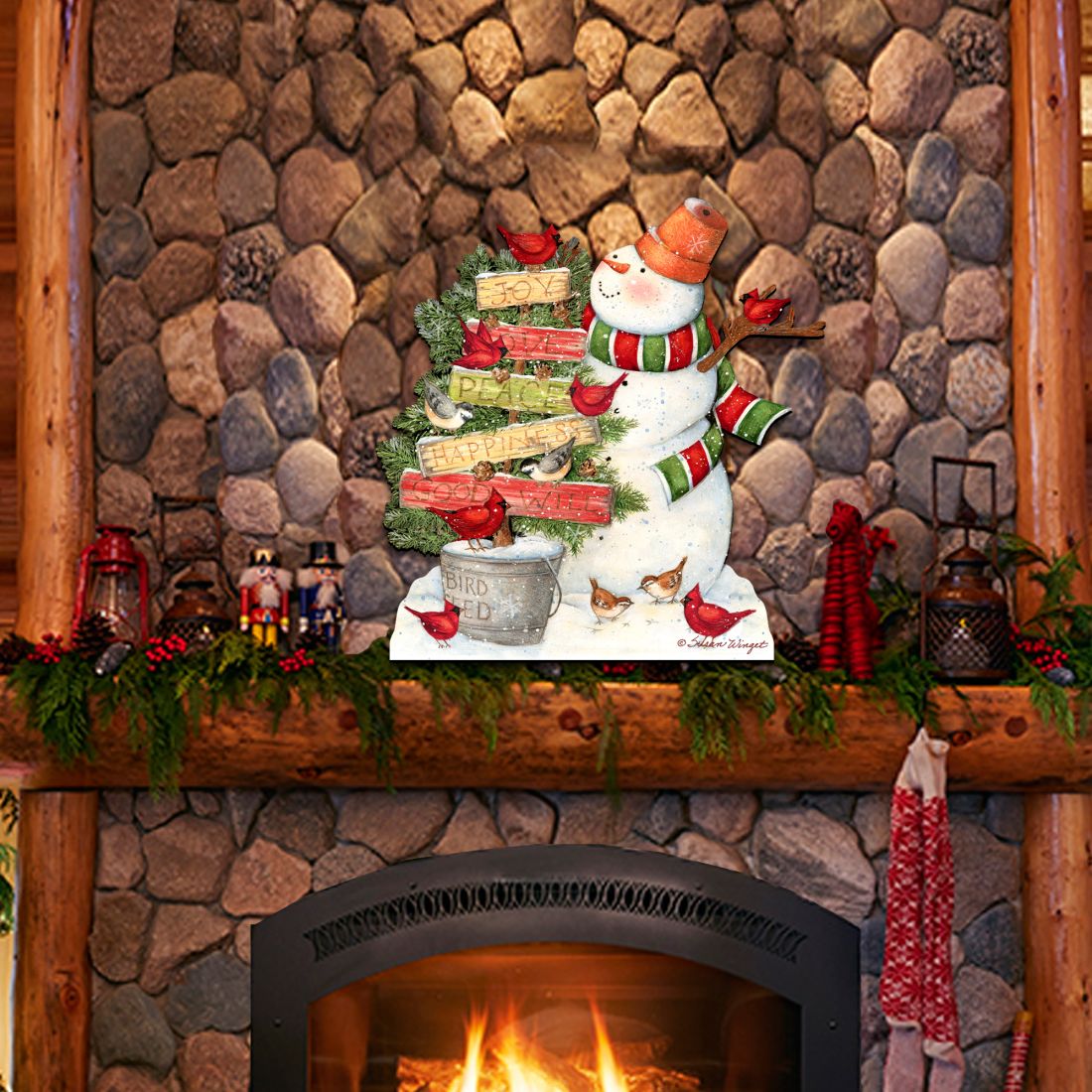 Joy, Love & Peace Snowman Door Decor
