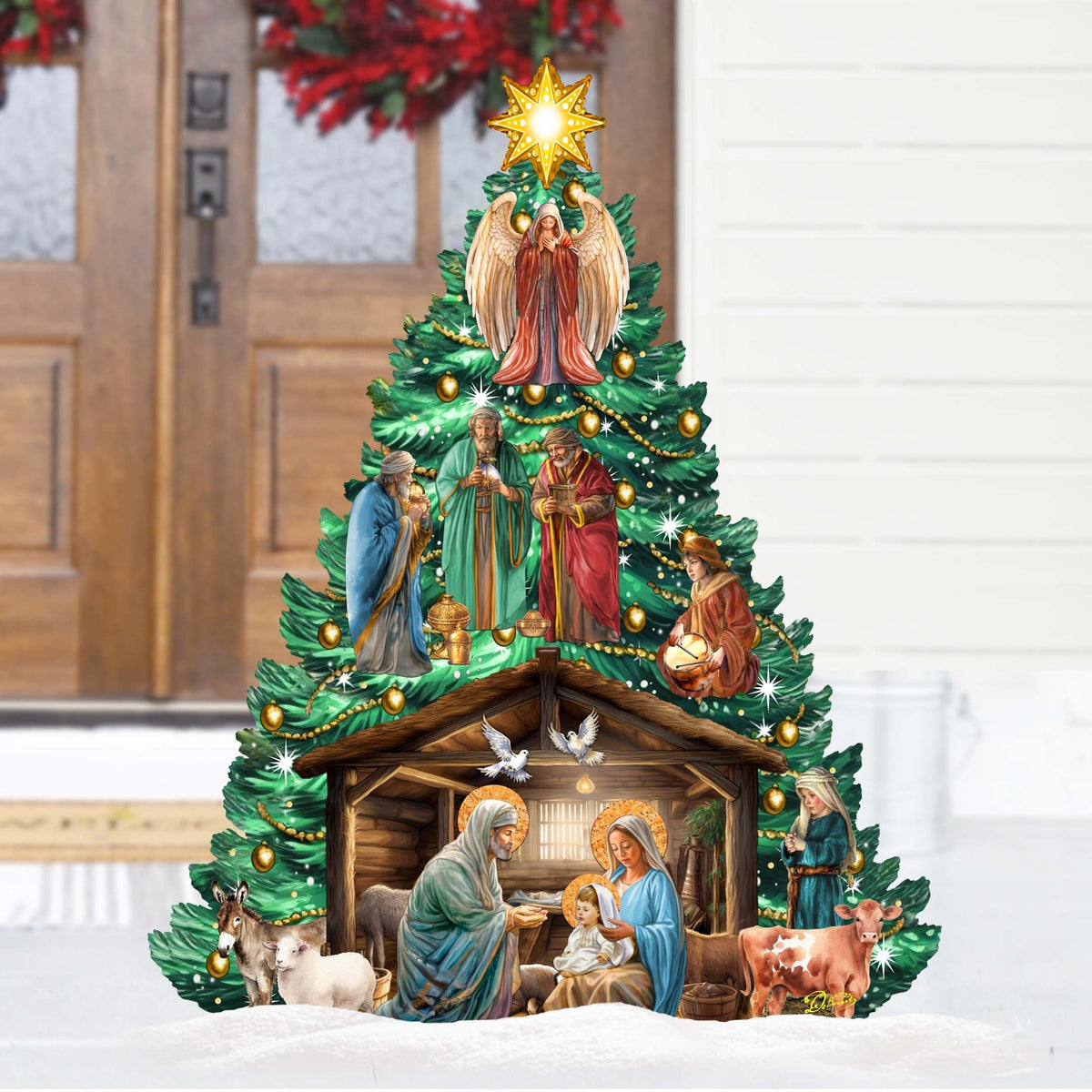 Nativity, Wise Men & Angel Christmas Tree Yard Decor