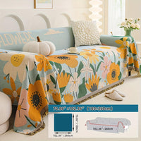 Boho Chic Double-sided Chenille Sofa Cover with Tassels - All-Season
