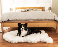 PupRug by Paw.com® Faux Fur Orthopedic Dog Bed: Curve Polar White