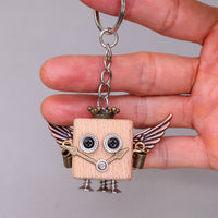 Wood Robots DIY Building Kit (2) - Backpack Keychains