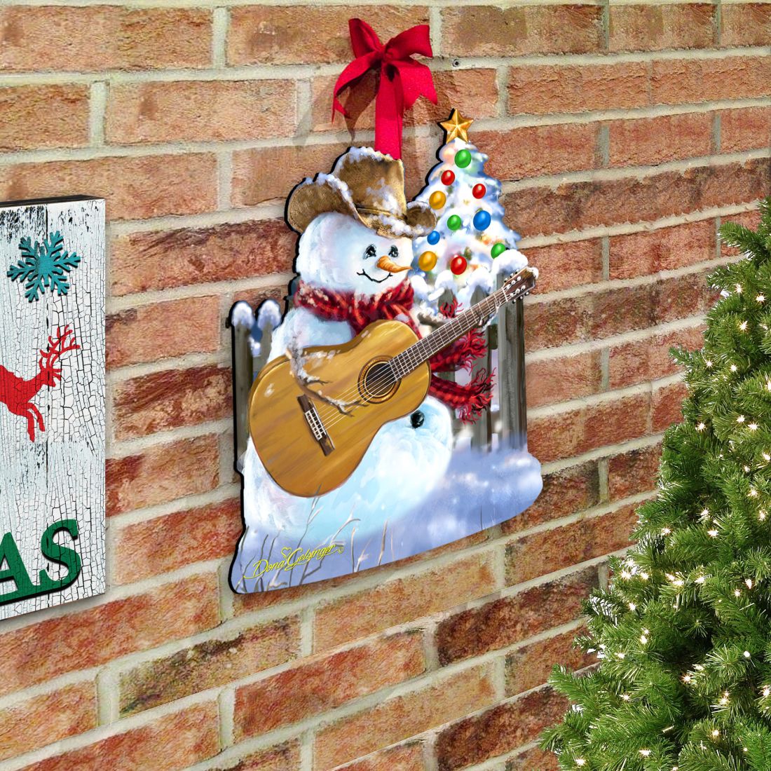 Cowboy Snowman Christmas Door Hanger