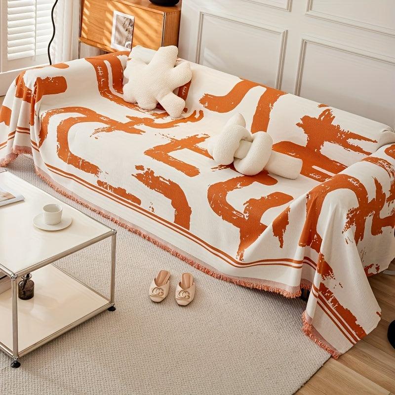 Boho Couch Cover Ultra Soft | All-Seasons Chenille Fabric |
