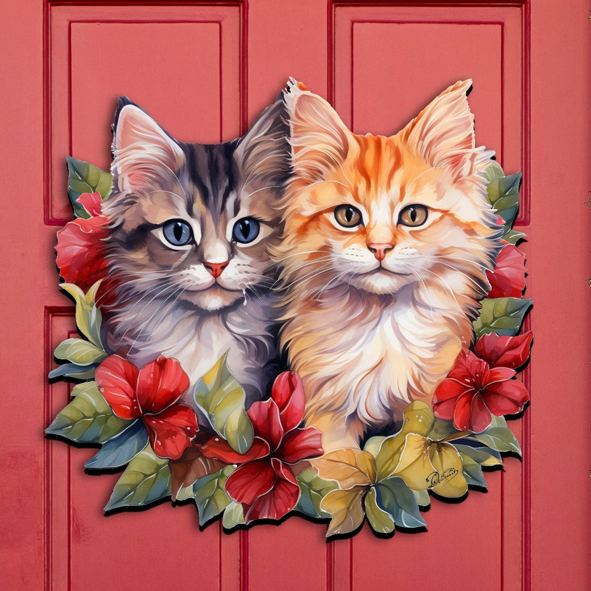Kittens Holiday Front Door Art