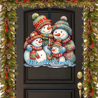 Snowman Family Holiday Door Decor