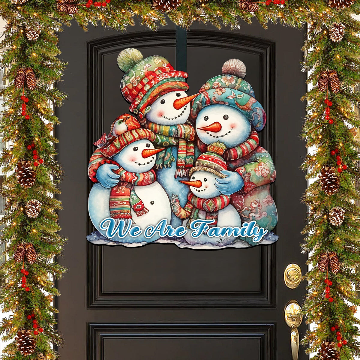 Snowman Family Holiday Door Decor