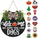 Halloween & Autumn Interchangeable Wooden Welcome Sign