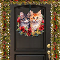 Kittens Holiday Front Door Art