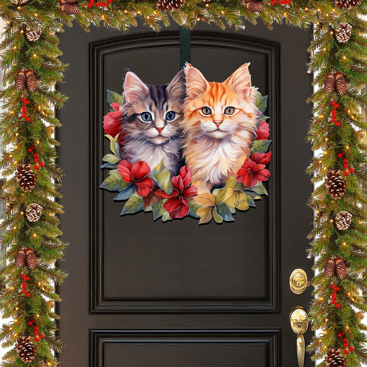 Kittens Holiday Front Door Art