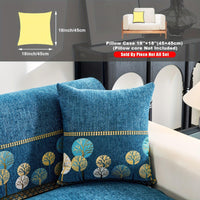 Pet Proof Couch Cover - Boho Chenille Sofa Cover with Tree Embroidery