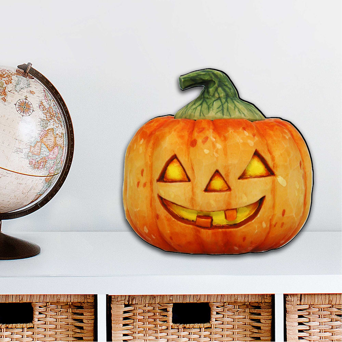 Halloween Jack 'o Lantern Wood Door Art