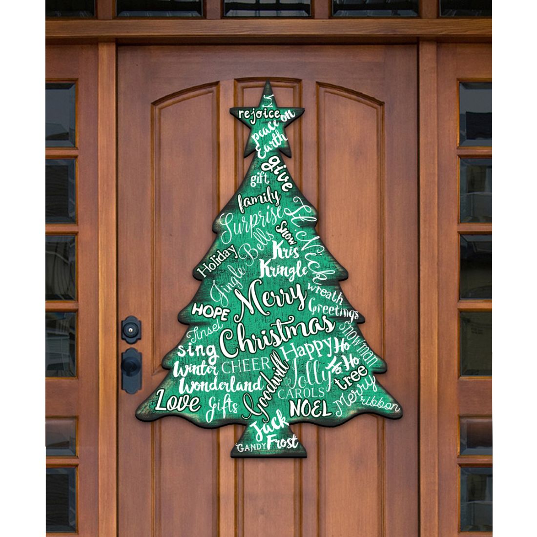Modern Merry Christmas Tree Door Decor