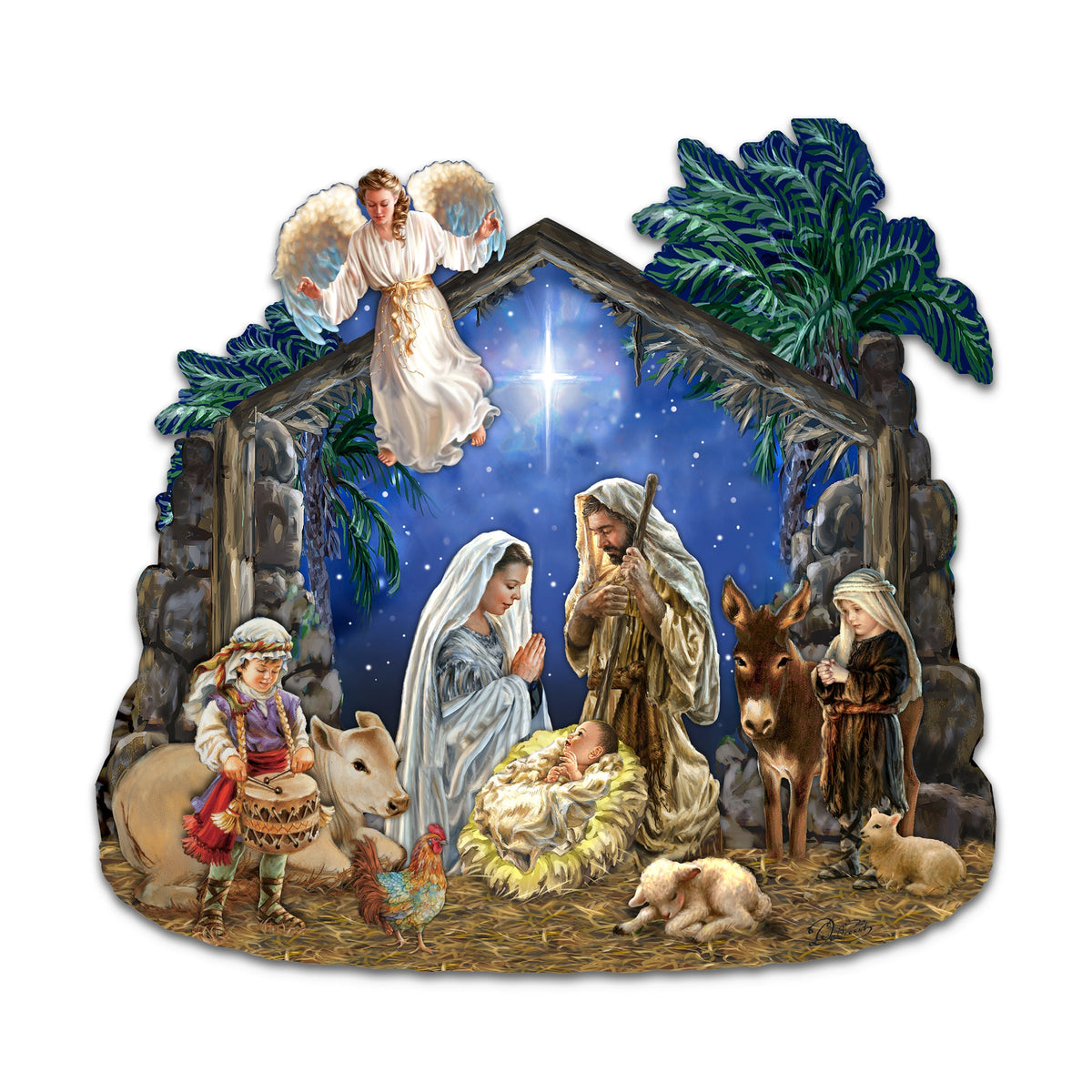 Nativity with Angel Holiday Door Decor
