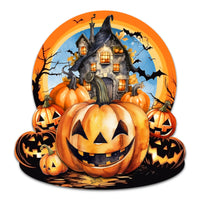 Haunted House & Jack 'o Lantern Front Door Art