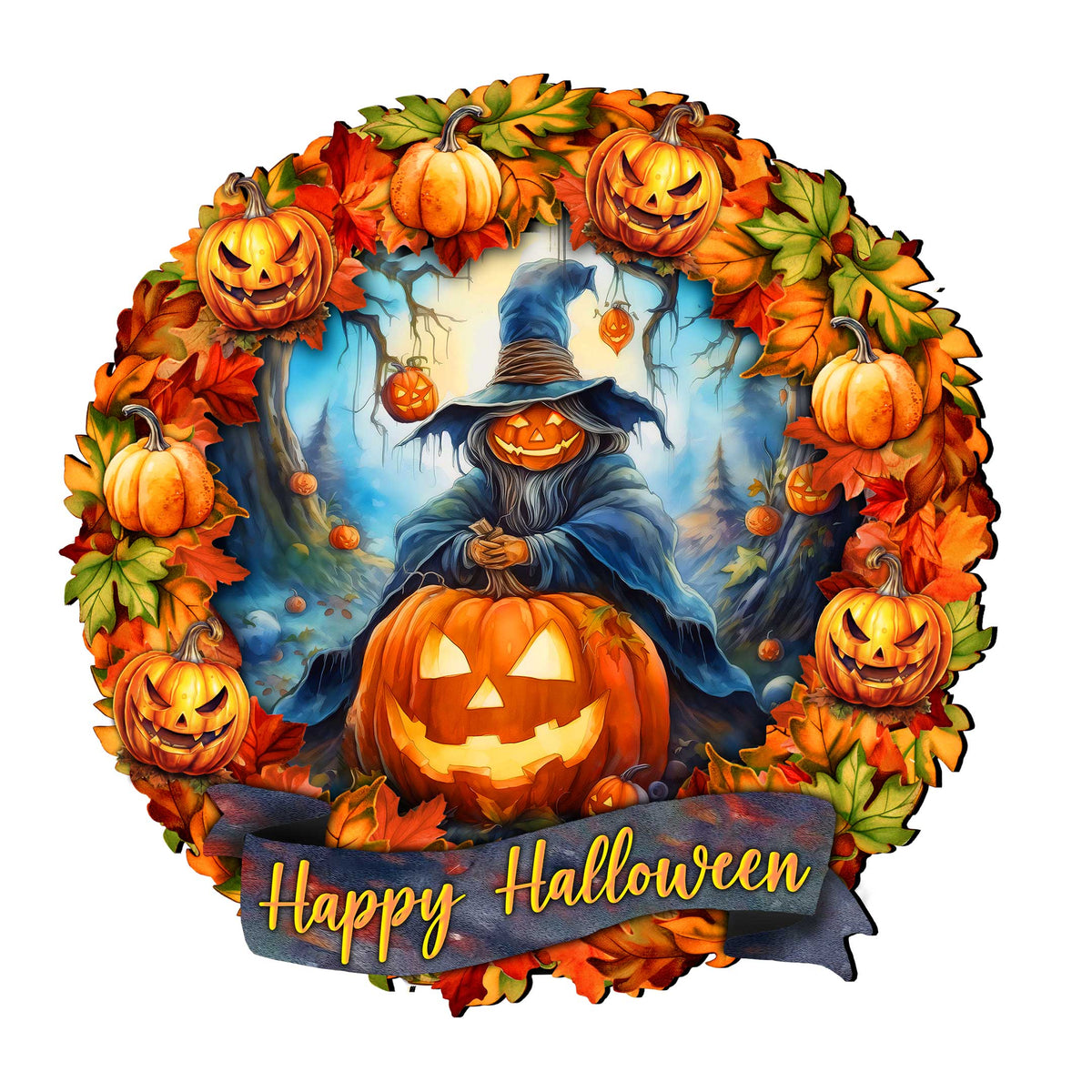 Happy Halloween Wreath Door Art