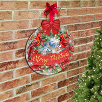 Merry Christmas & Cardinals Welcome Wreath