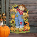 Harvest Scarecrow Wood Door Art