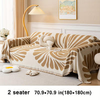 Versatile Chenille Sofa Cover - Pet-Friendly, Orange Dog Couch Cover